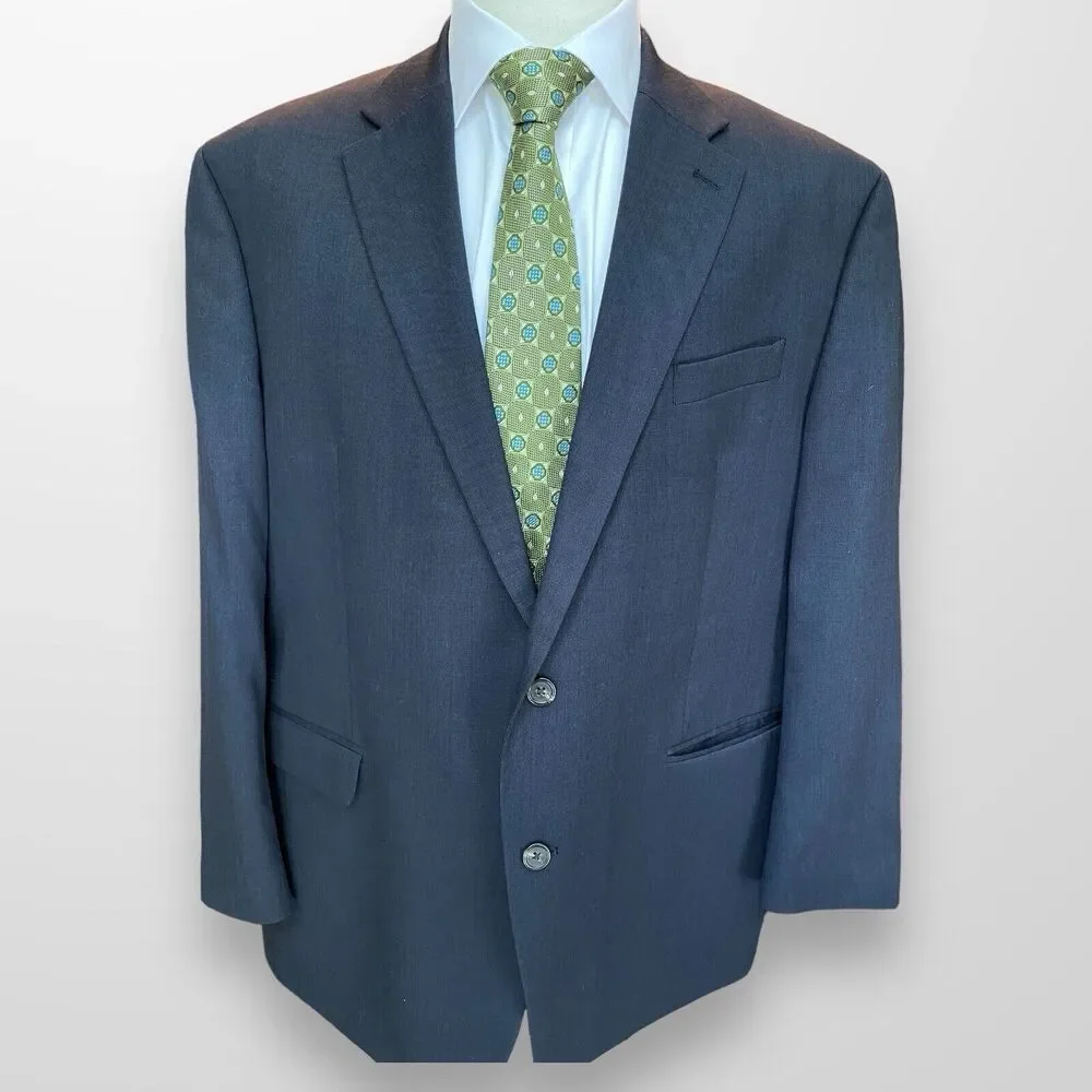 Chaps Men's Blazer 48R Dark Gray 2 Button‎ Wool Suit Jacket